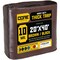 Core Tarps Heavy Duty Tarp, 40 ft L x 0.5 mm H x 20 ft W, 10 Mil, Brown/Black, Polyethylene CT-602-20X40 - alternate 1